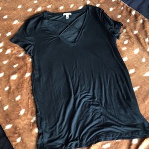 Black strappy front shirt